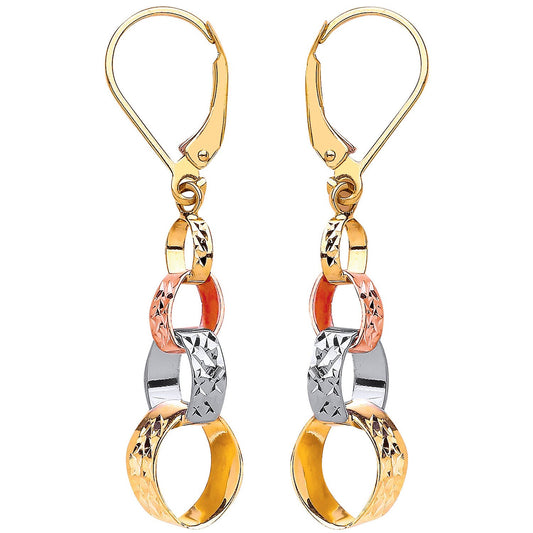 Three Colour Interlink Drop Earrings - Fine Ring - Certified Authentic - Swiss Made – Luxury Jewellery by Imperial Tim
