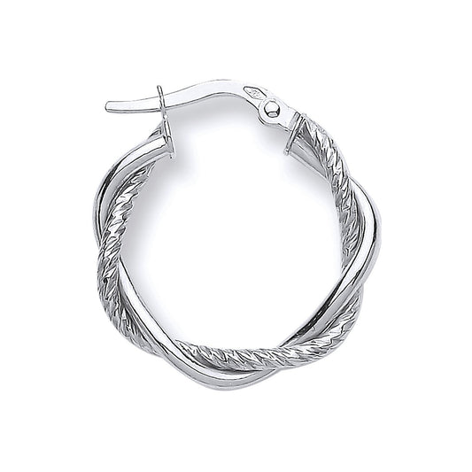 White Gold 20mm Twist Hoop