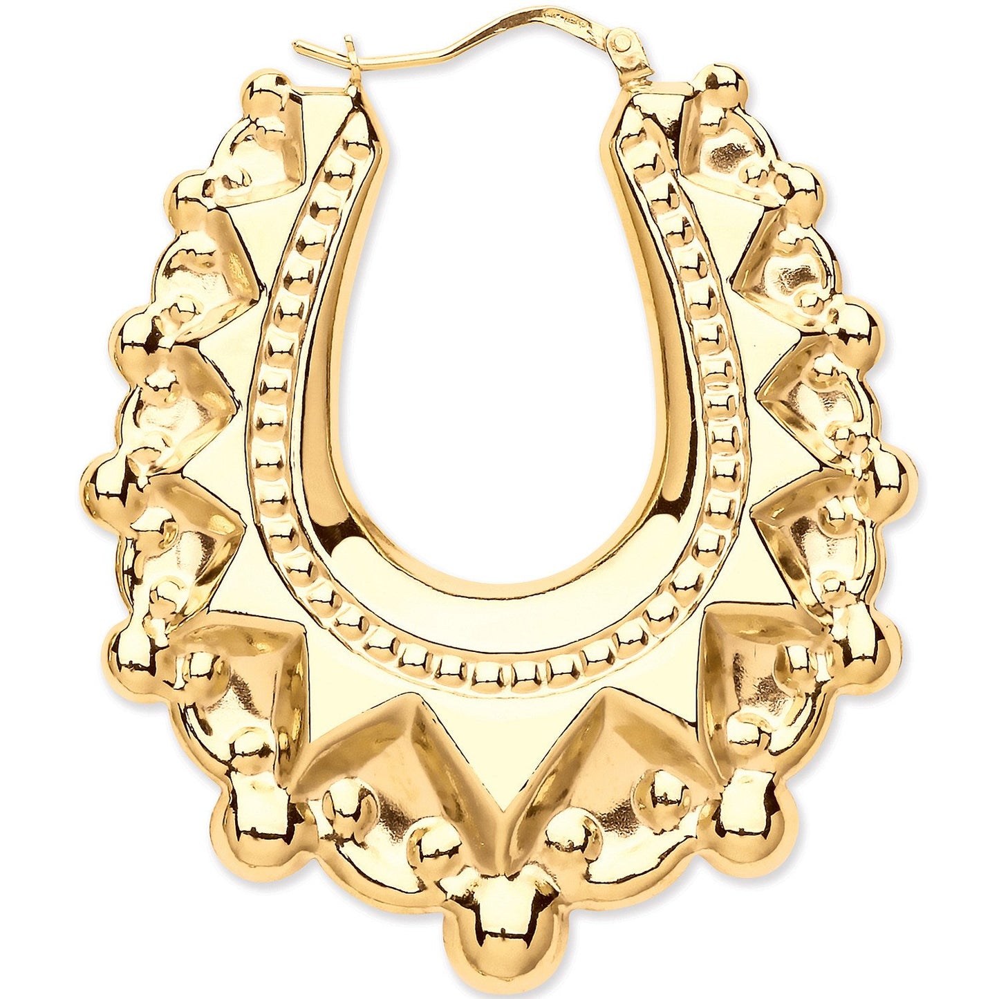 Yellow Gold Large Traditional Creoles Earrings