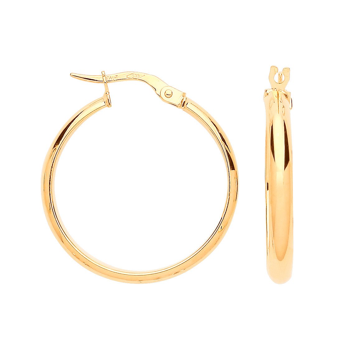 Yellow Gold 24mm Hoop Earrings