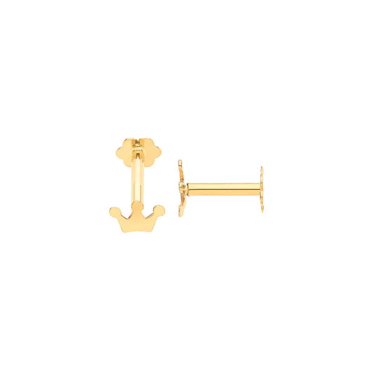 Yellow Gold Crown Screw Ear Cartilage Stud - Luxury Watch - Certified Authentic - Swiss Made – Luxury Watch by Imperia