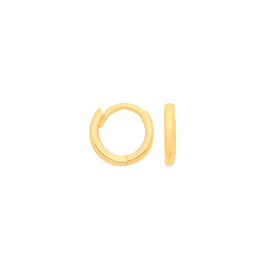 Yellow Gold 8mm Tiny Hollow Sleepers