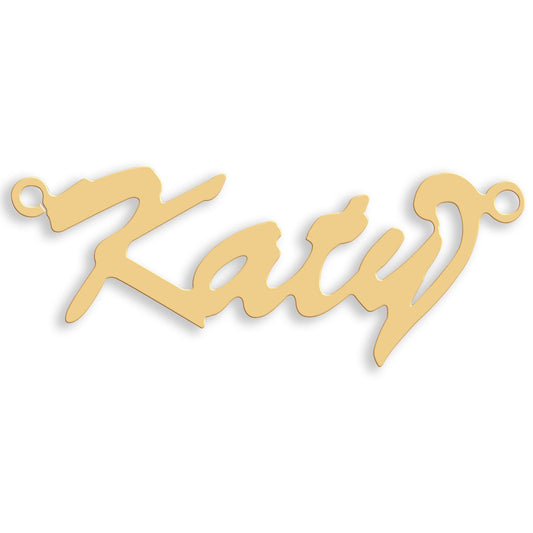 9ct Gold Script Curl Nameplate - luxury watches London - Kensington jeweller | Imperial Time UK Ltd, Kensington