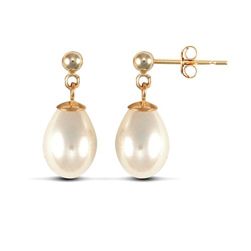 premium quality freshwater pearl drop Stud Earrings with a 9ct yellow gold post and butterfly fitting. – Imperial Time