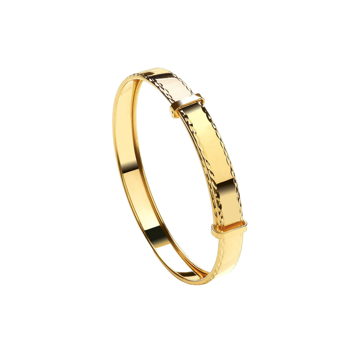 9ct Yellow Gold Maiden's 5mm Diamond Cut Expandable Bangle – Imperial Time