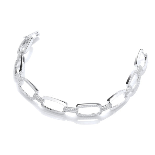 Micro Pave' Oval Links 242 Cubic Zirconia Bracelet 7.5"/19cm - Fine Bracelet - Certified Auth – Luxury Jewellery by Im
