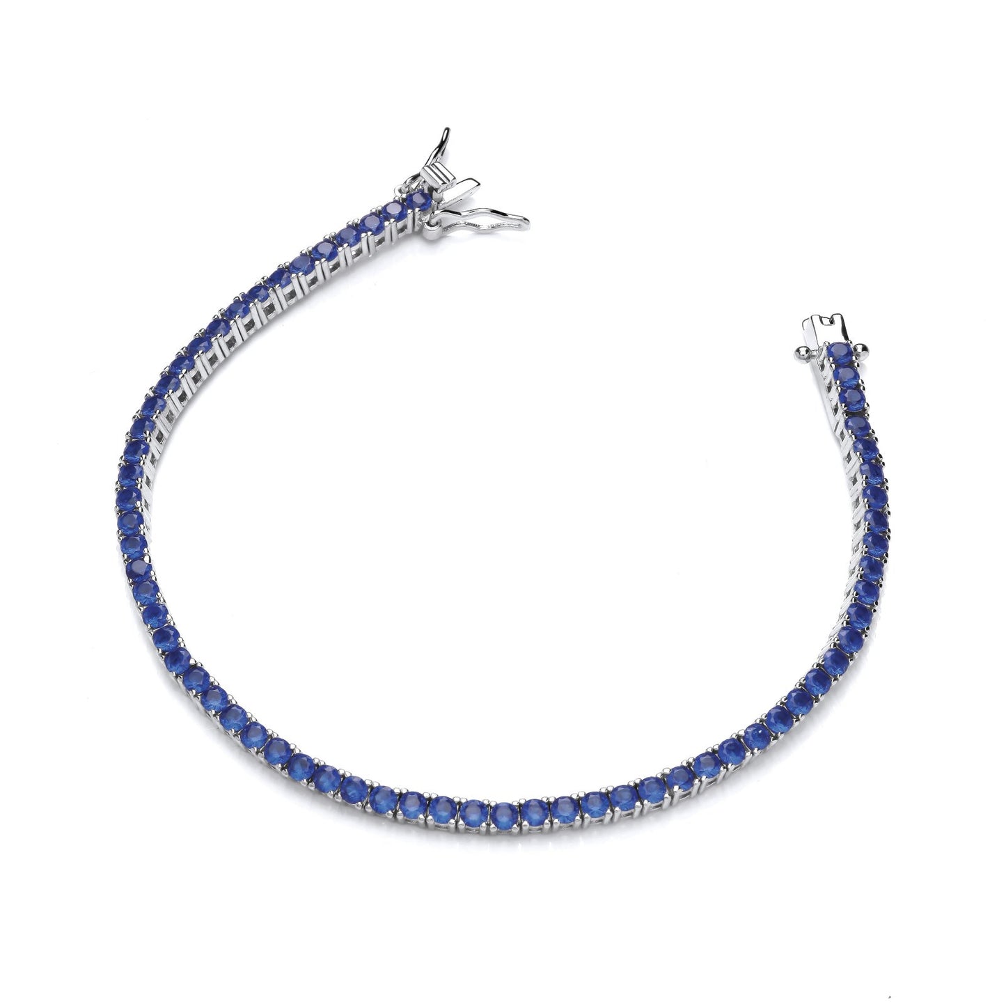 Silver Blue Cubic Zirconias Tennis Ladies Bracelet - Fine Bracelet - Certified Authentic – Luxury Jewellery by Imperia