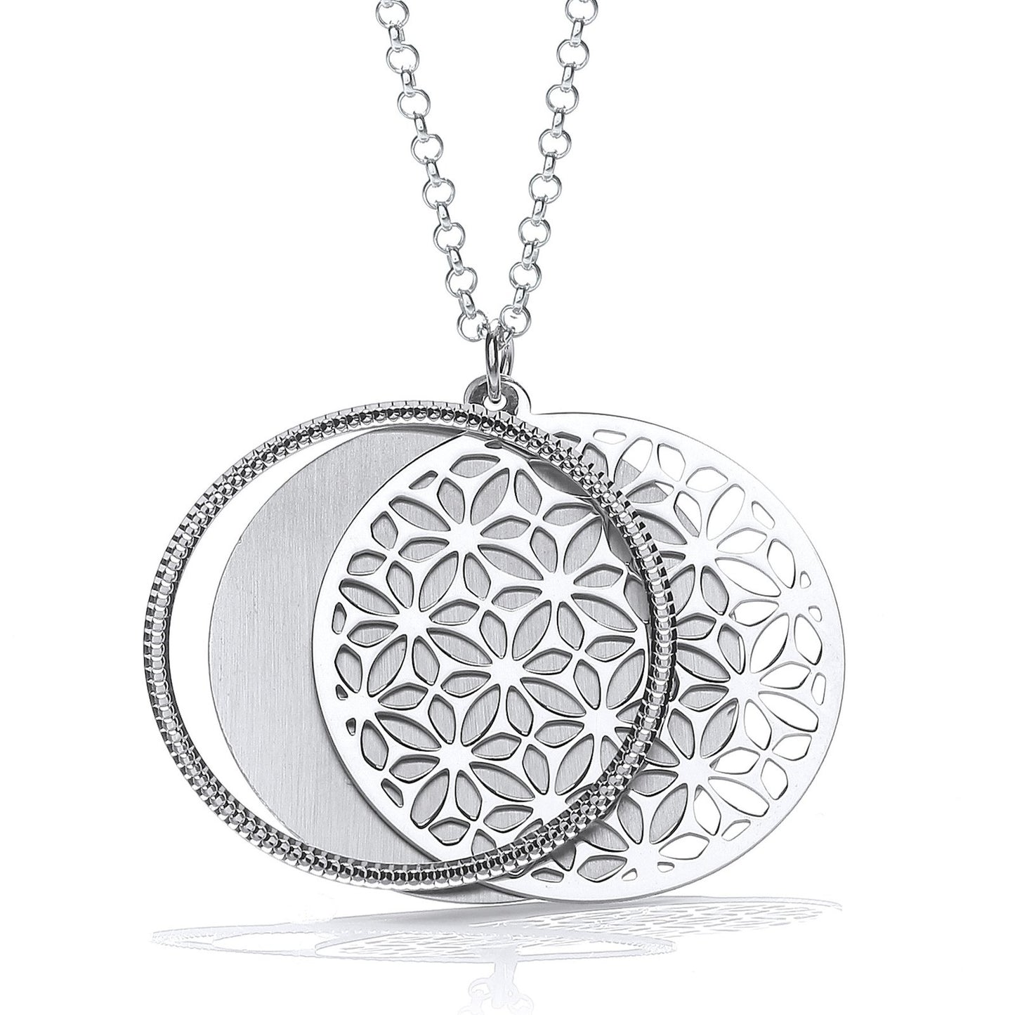 Round Filigree Pattern with Circle Slider 18" Necklace - Fine Necklace - Certified Authentic – Luxury Jewellery by Imp