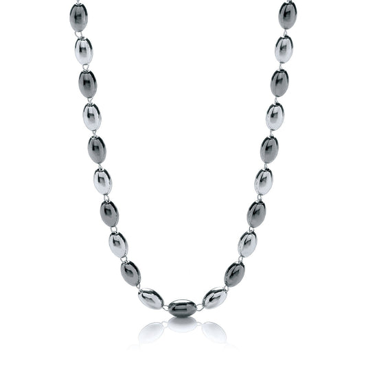 Silver & Ruthenium Oval Bead Necklace 36"/92cm - Fine Necklace - Certified Authentic – Luxury Jewellery by Imperial Ti