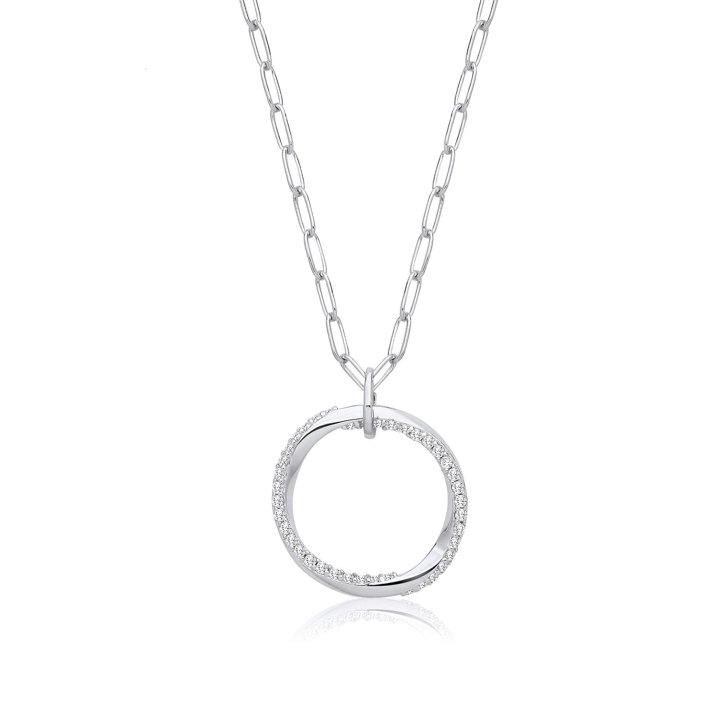 Circle of Life Cubic Zirconia Drop with Oval Belcher Necklace - Fine Necklace - Certified Aut – Luxury Jewellery by Im