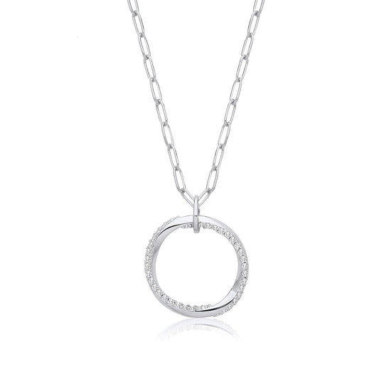 Circle of Life Cubic Zirconia Drop with Oval Belcher Necklace - Fine Necklace - Certified Aut – Luxury Jewellery by Im