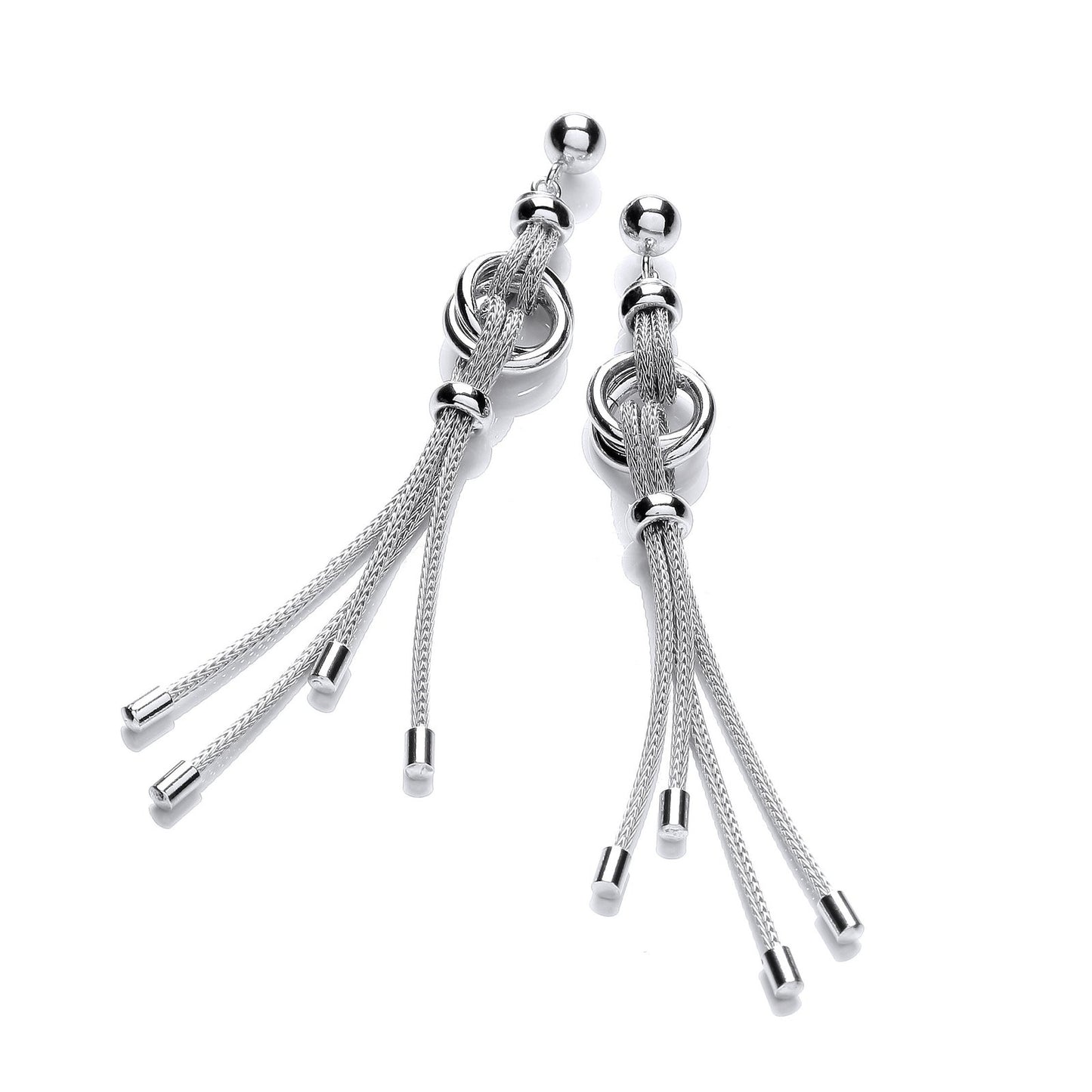 Silver Fancy Drop Earrings - Fine Ring - Certified Authentic - Swiss Made - UK Stock – Luxury Jewellery by Imperial Ti