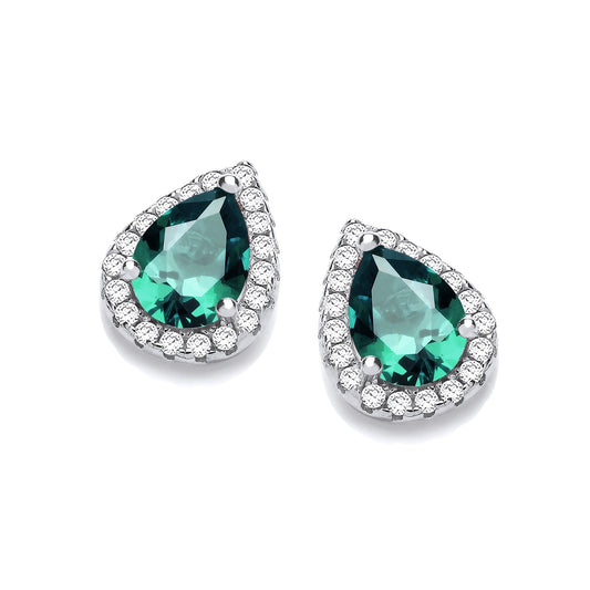 Teardrop Emerald Green Cubic Zirconia Stud Earrings - Fine Ring - Certified Authentic – Luxury Jewellery by Imperial T