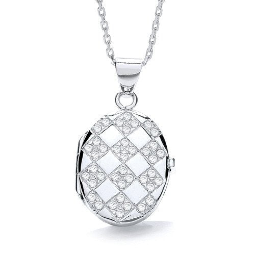 Oval Shape with Design of Cubic Zirconia's Locket - Luxury Watch - Certified Authentic – Luxury Watch by Imperial Time