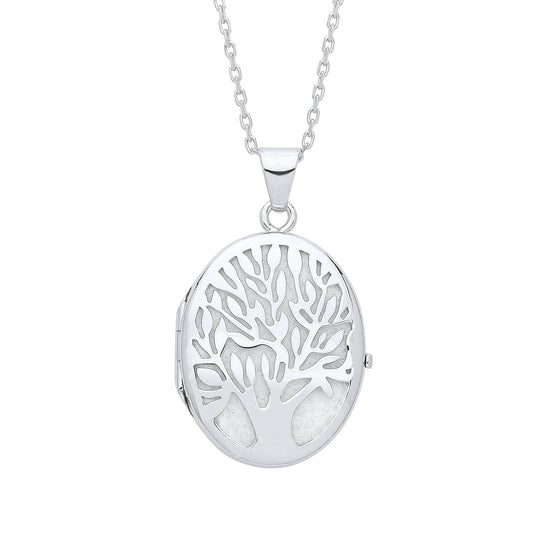 Tree Of Life Silver Oval Locket