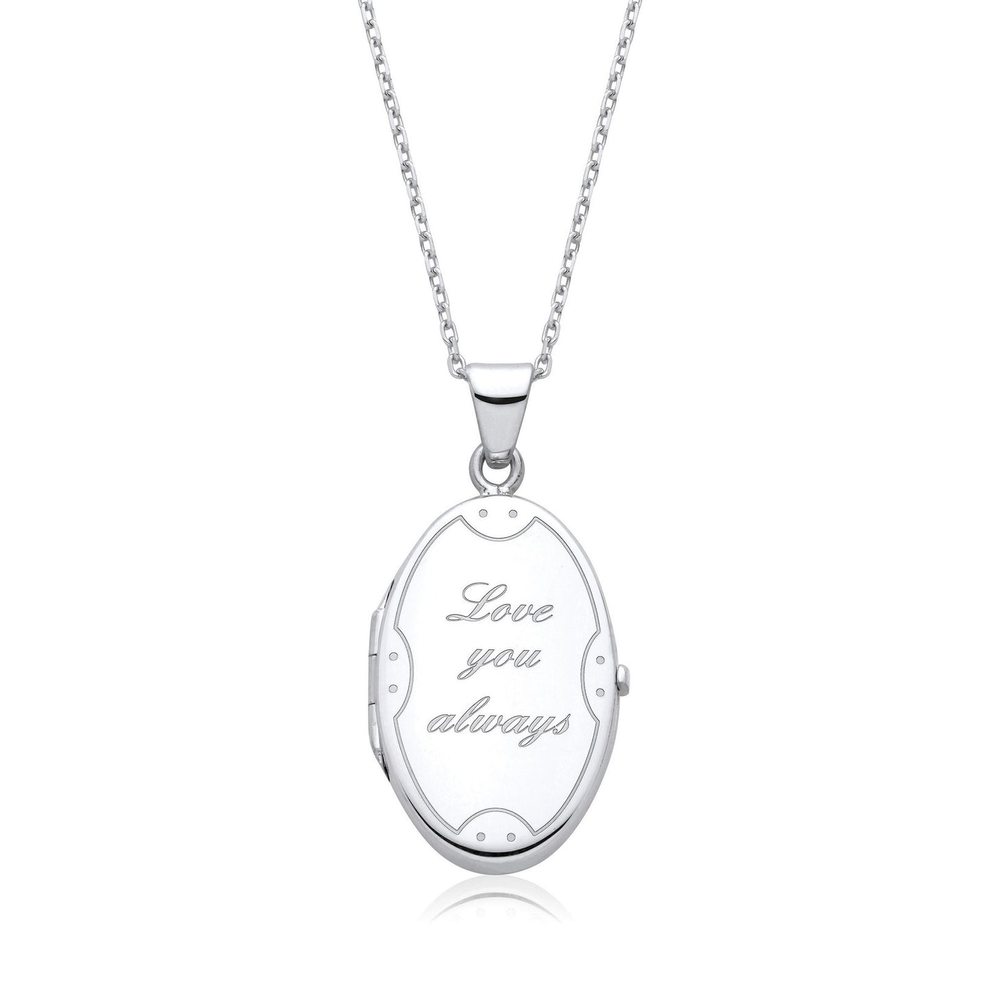 Love You Always Oval Silver Locket - Luxury Watch - Certified Authentic - Swiss Made – Luxury Watch by Imperial Time U