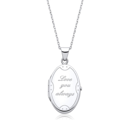 Love You Always Oval Silver Locket - Luxury Watch - Certified Authentic - Swiss Made – Luxury Watch by Imperial Time U