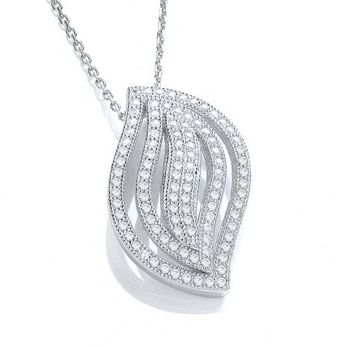 Micro Pave' Fancy Pendant Cubic Zirconia with 18" Chain - Fine Necklace - Certified Authentic – Luxury Jewellery by Im
