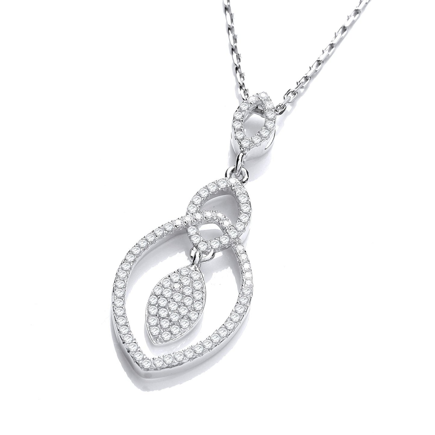 Micro Pave' Teardrop Pendant with 18" Chain - Fine Necklace - Certified Authentic - Swiss Mad – Luxury Jewellery by Im