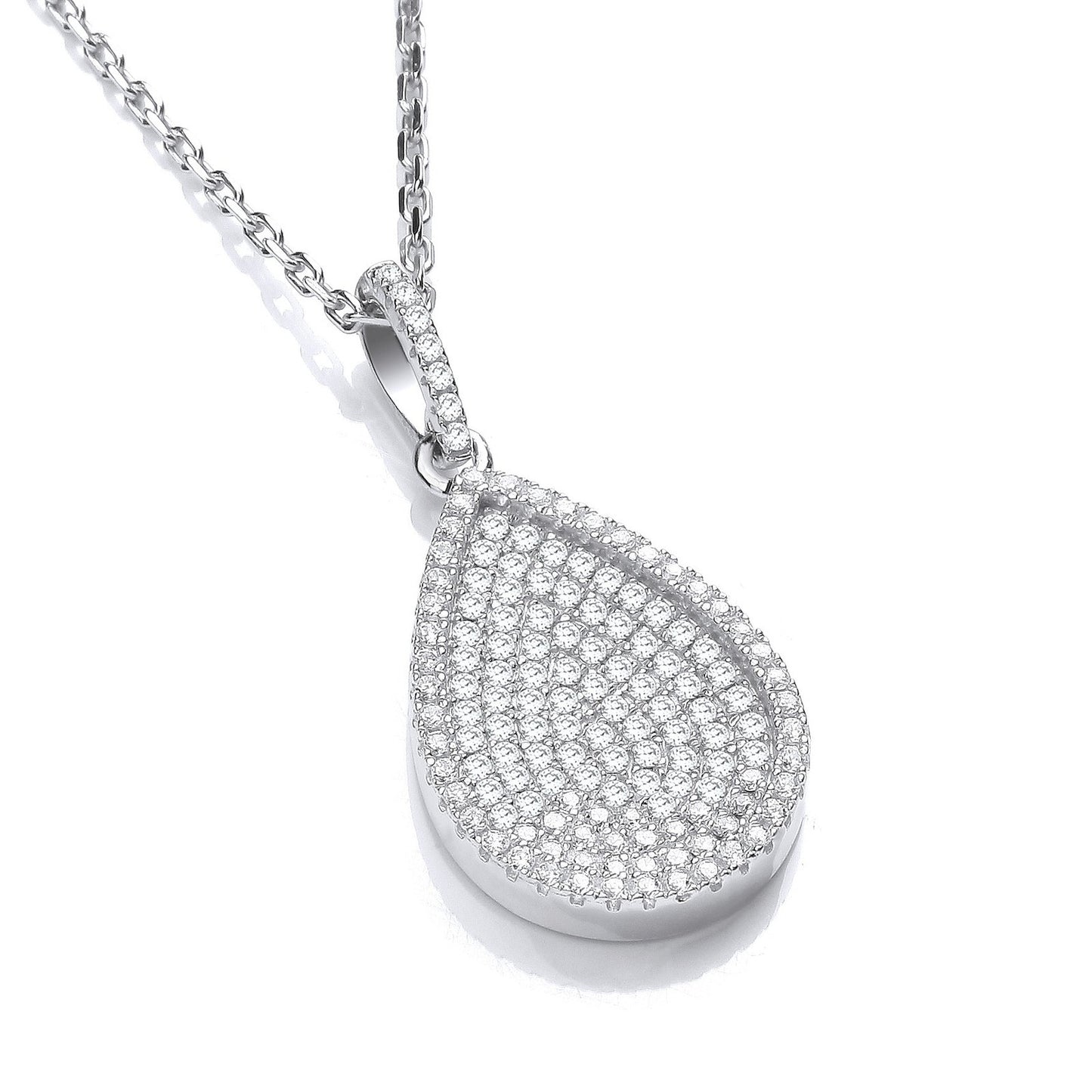 Micro Pave' Pear Shape Pendant with 18" Chain - Fine Necklace - Certified Authentic – Luxury Jewellery by Imperial Tim