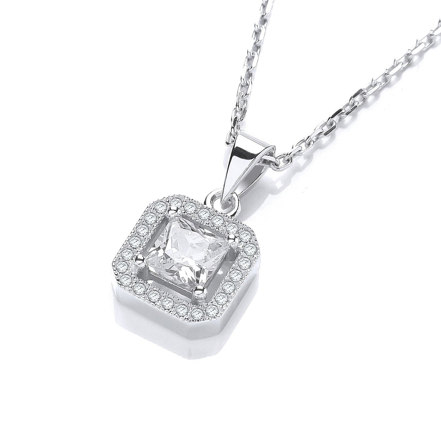 Micro Pave' Princess Cut Pendant with 18" Chain - Fine Necklace - Certified Authentic – Luxury Jewellery by Imperial T