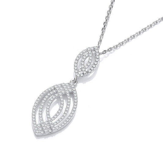 Micro Pave' Fancy Cubic Zirconia Pendant with 18" Chain - Fine Necklace - Certified Authentic – Luxury Jewellery by Im