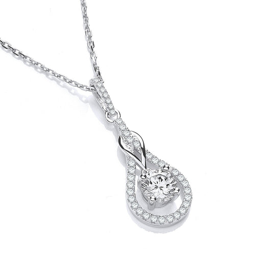 Micro Pave' Teardrop Cubic Zirconia Pendant with 18" Chain - Fine Necklace - Certified Authen – Luxury Jewellery by Im