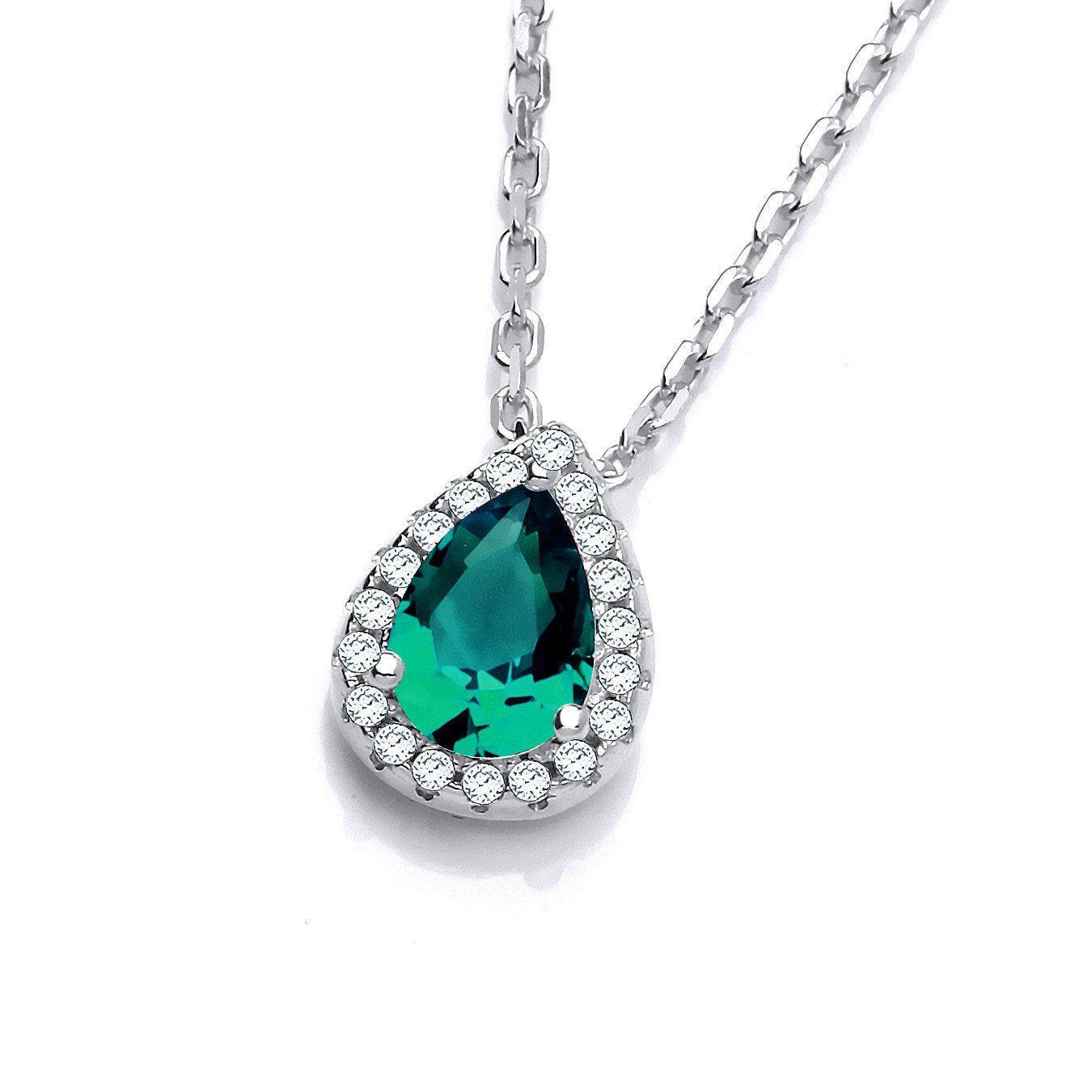 Emerald Green Cubic Zirconia Pendant with Chain - Fine Necklace - Certified Authentic – Luxury Jewellery by Imperial T
