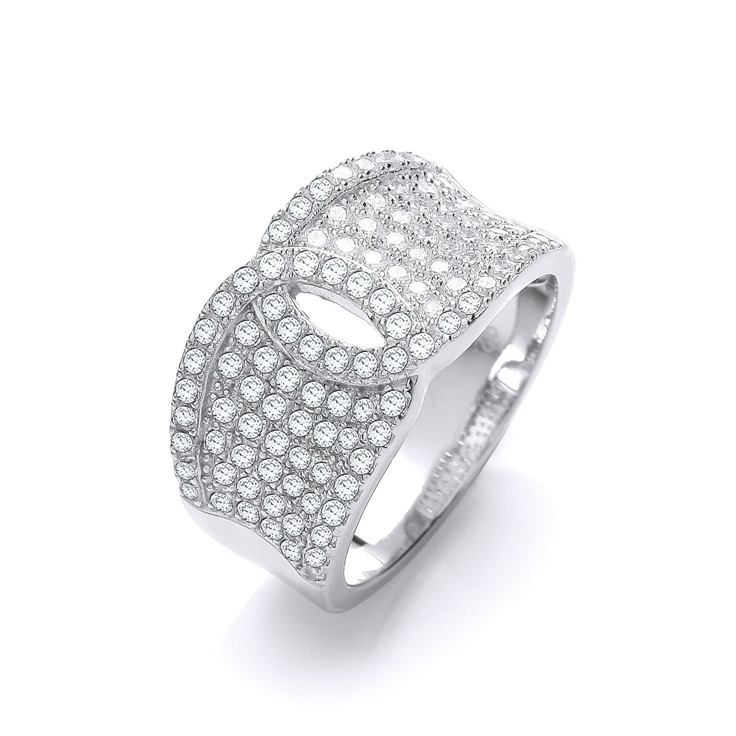 Micro Pave' White Cubic Zirconia Ring - Fine Ring - Certified Authentic - Swiss Made – Luxury Jewellery by Imperial Ti