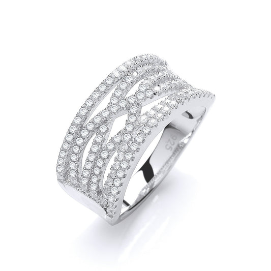 Micro Pave' White Cubic Zirconia Ring - Fine Ring - Certified Authentic - Swiss Made – Luxury Jewellery by Imperial Ti