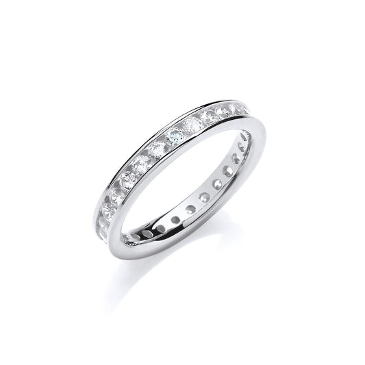 3mm Full Et Rd/bril. Cubic Zirconia Silver Ring