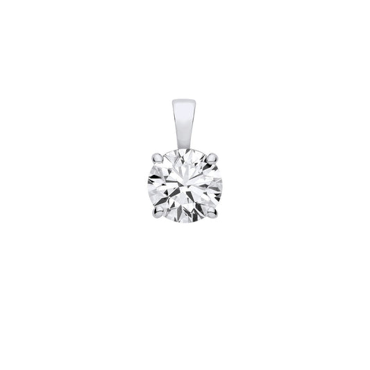 18ct White Gold 1.00ctw Lab Grown Diamond Pendant Igi Certified