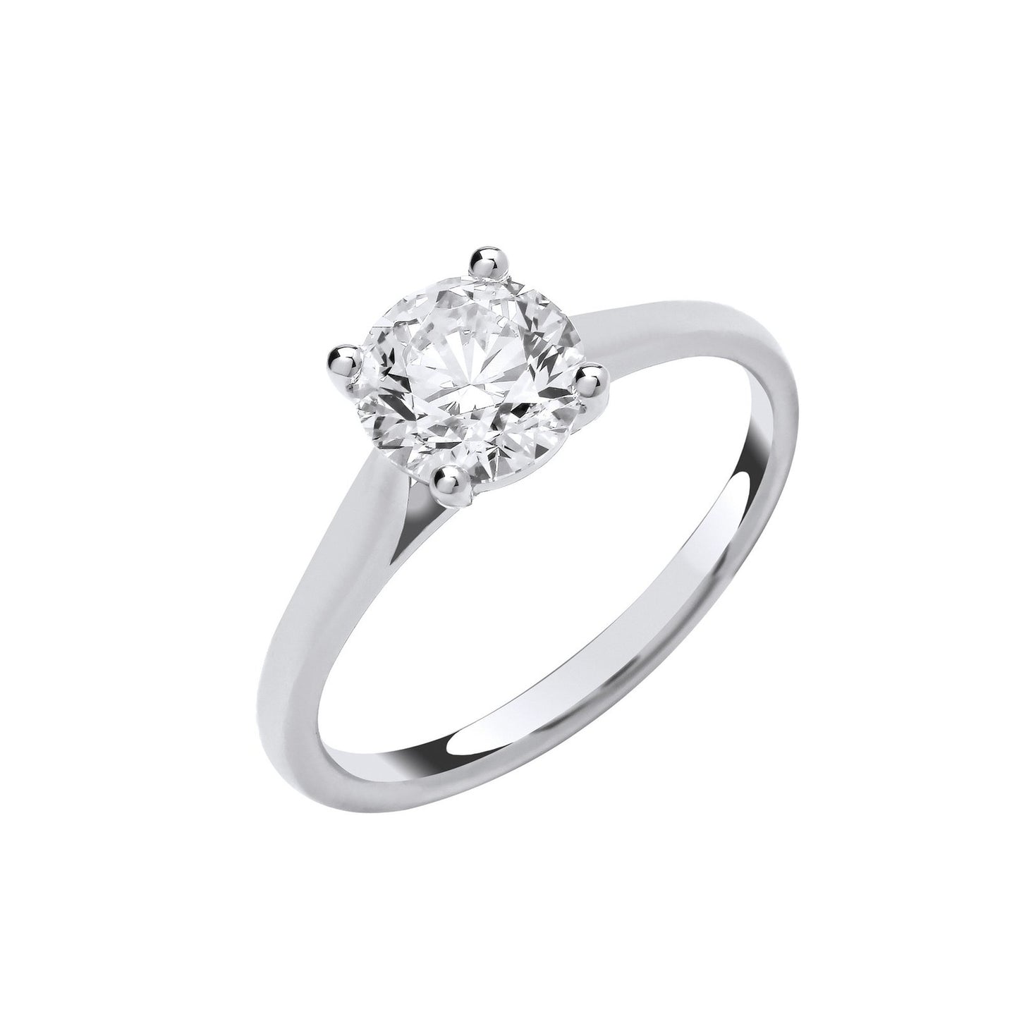 18ct White Gold 2.00ctw Solitaire Lab Grown Diamond Ring Igi Certified