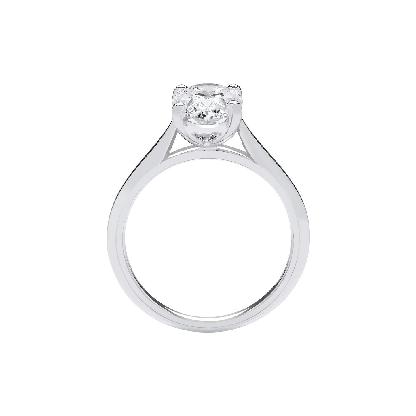18ct White Gold 2.00ctw Oval Cut Lab Grown Diamond Ring Igi Certified
