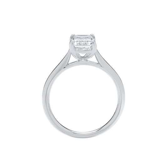 18ct White Gold 2.00ctw Emerald Cut Lab Grown Diamond Ring Igi Certified