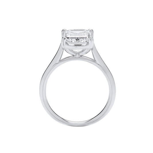 18ct White Gold 4.00ctw Emerald Cut Lab Grown Diamond Ring Igi Certified