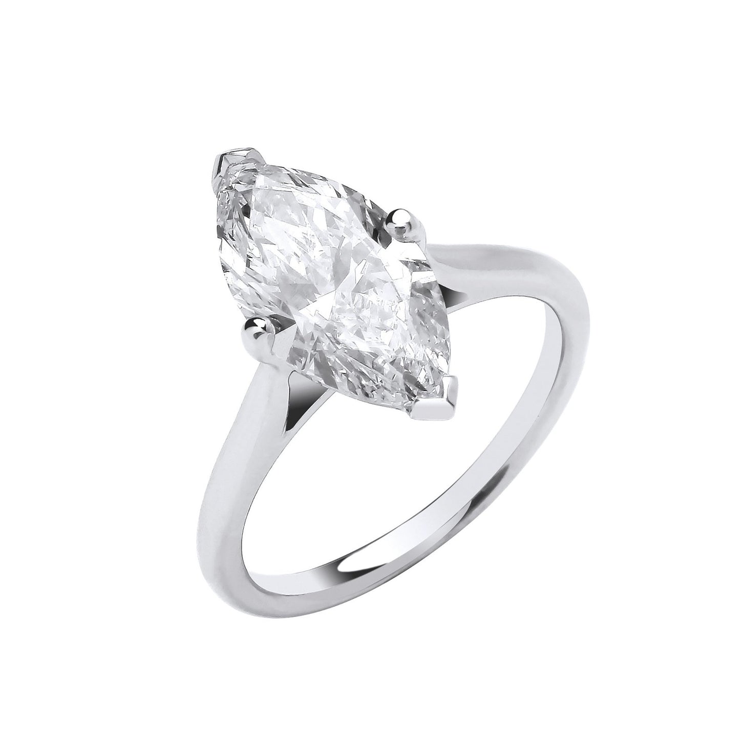 18ct White Gold 3.00ctw Marquise Cut Lab Grown Diamond Ring Igi Cert