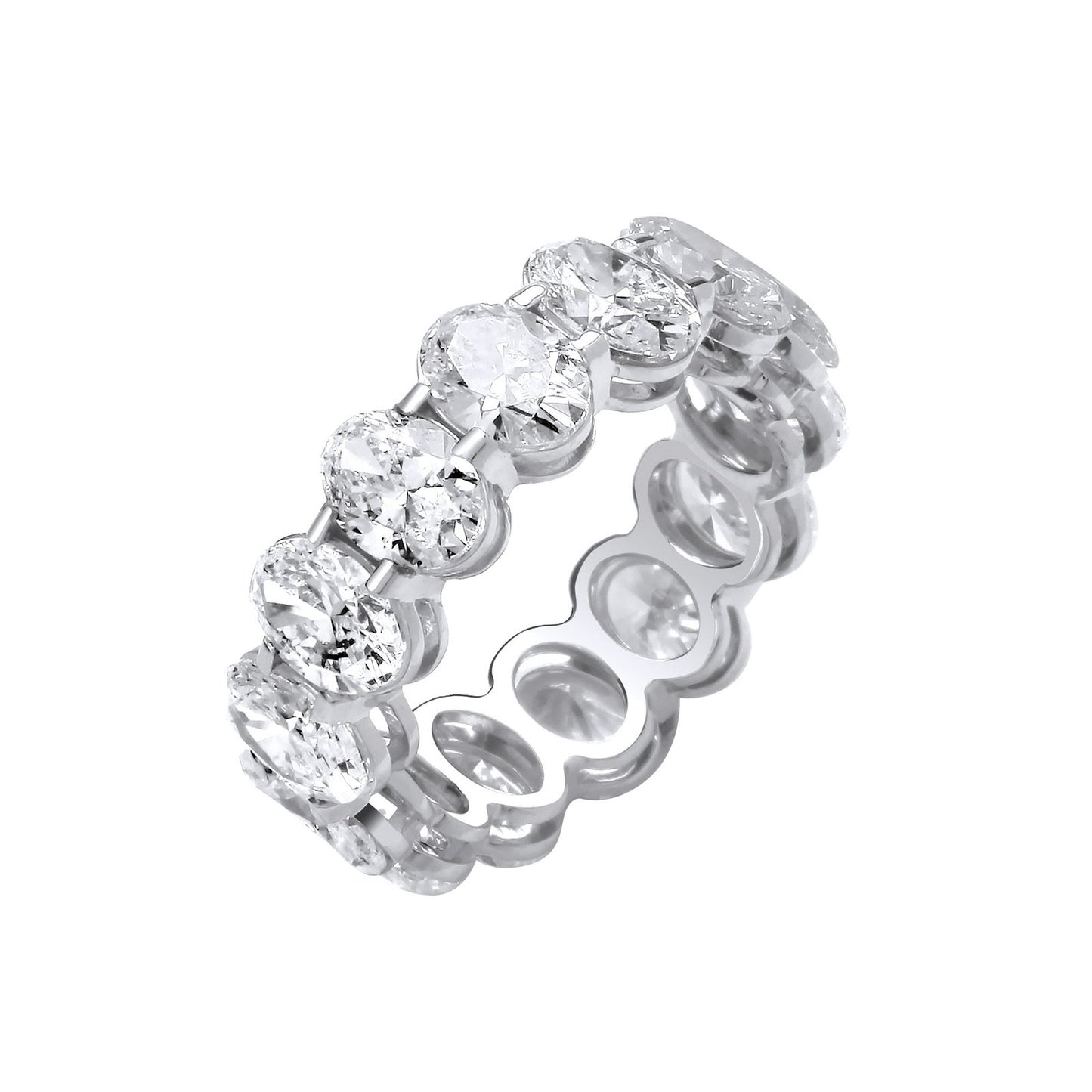 18ct White Gold 7.00ctw Oval Cut Lab Grown Diamond Eternity Ring Igi Certified