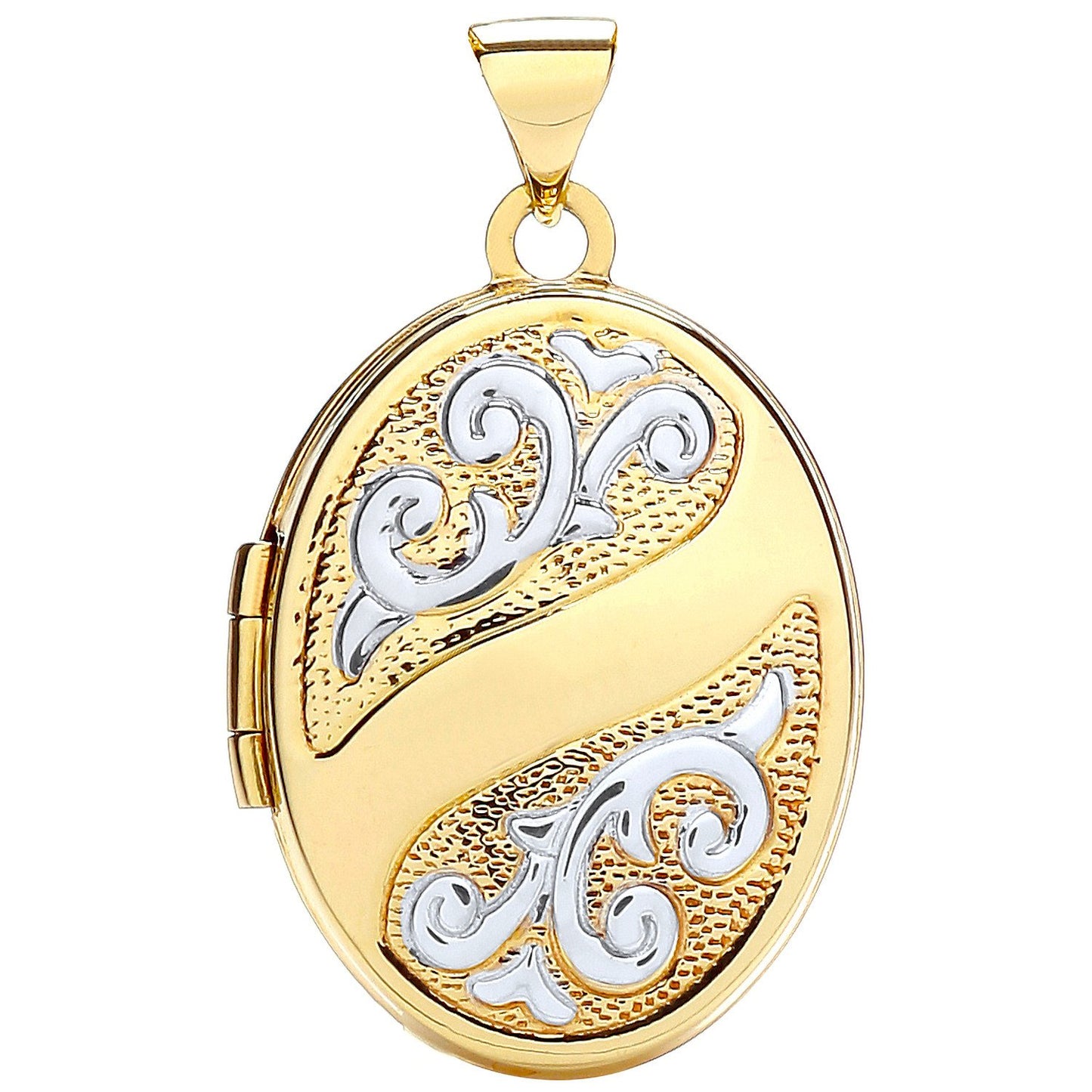 W/yellow Oval Shaped Locket