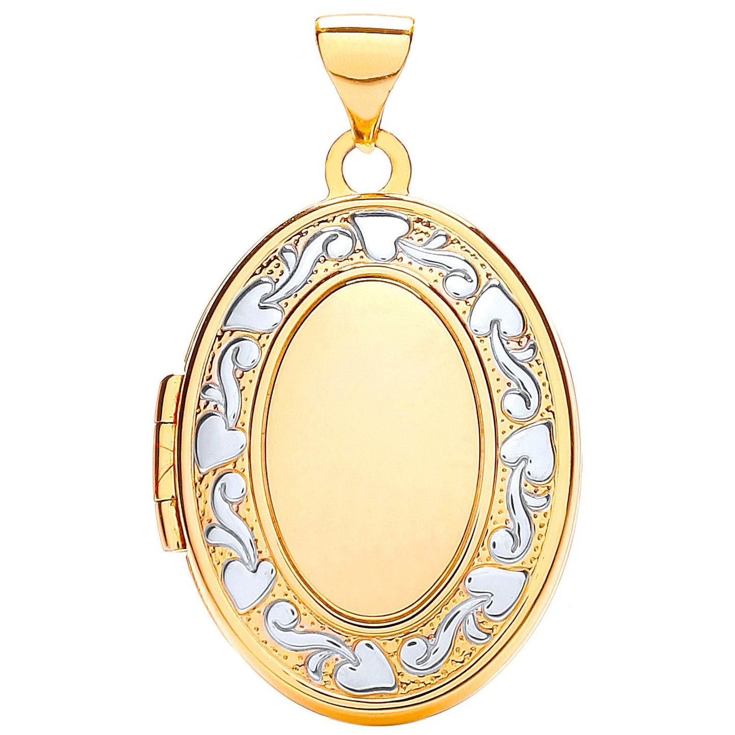 W/yellow Oval Shaped Locket