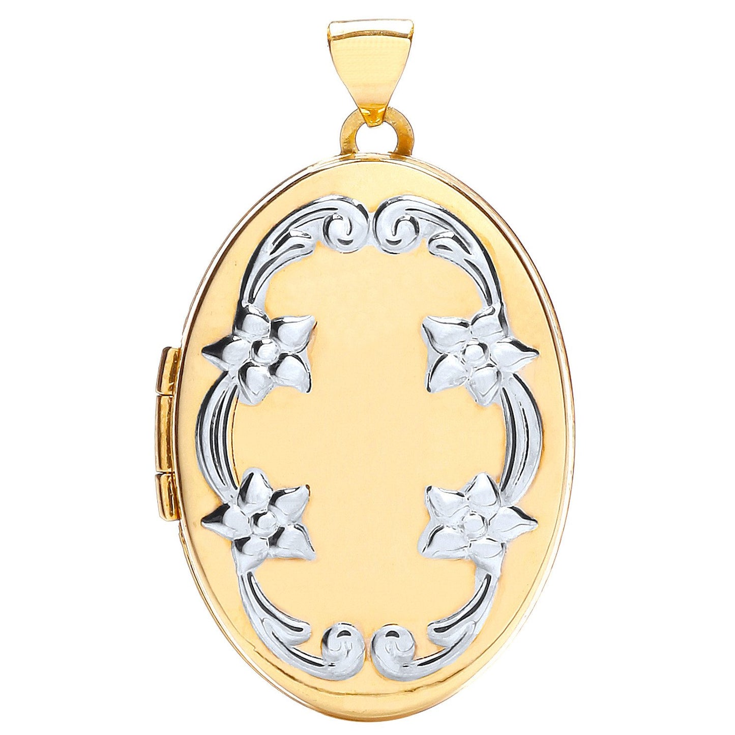 W/yellow Oval Locket With Design