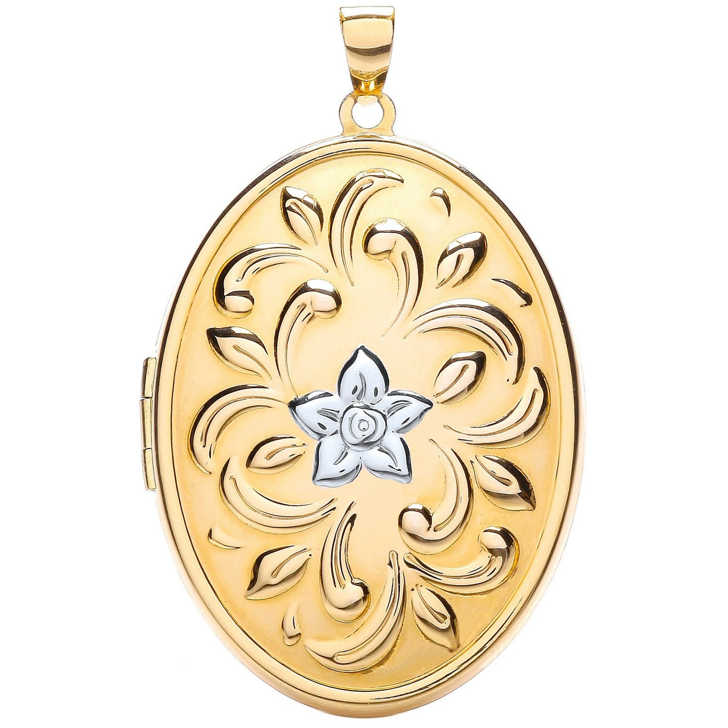 W/yellow Oval Locket With Design