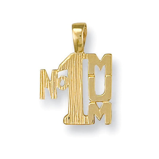 Yellow Gold No:1 Mum Pendant