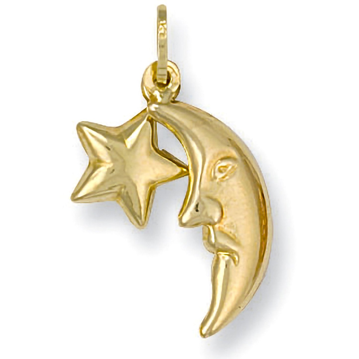 Yellow Gold Star & Moon Pendant