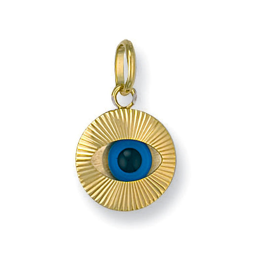 Yellow Gold Evil Eye Pendant