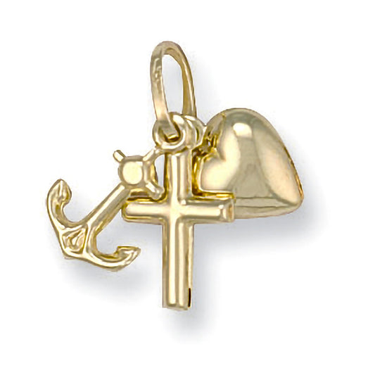 Yellow Gold Faith Hope & Charity Pendant