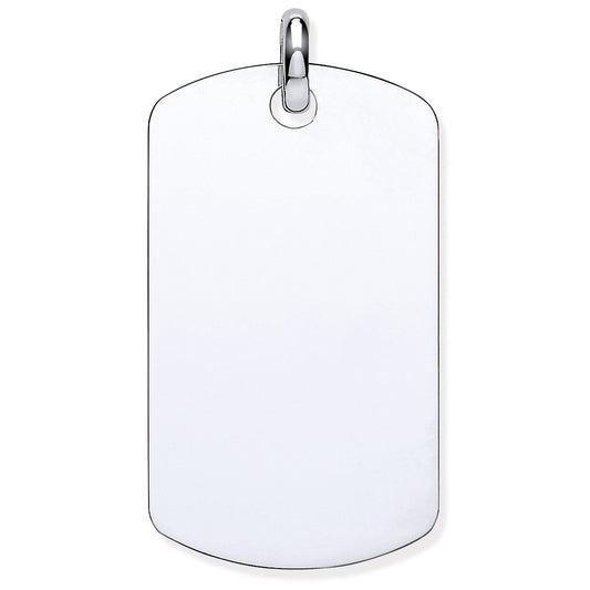 White Gold Dog Tag Pendant