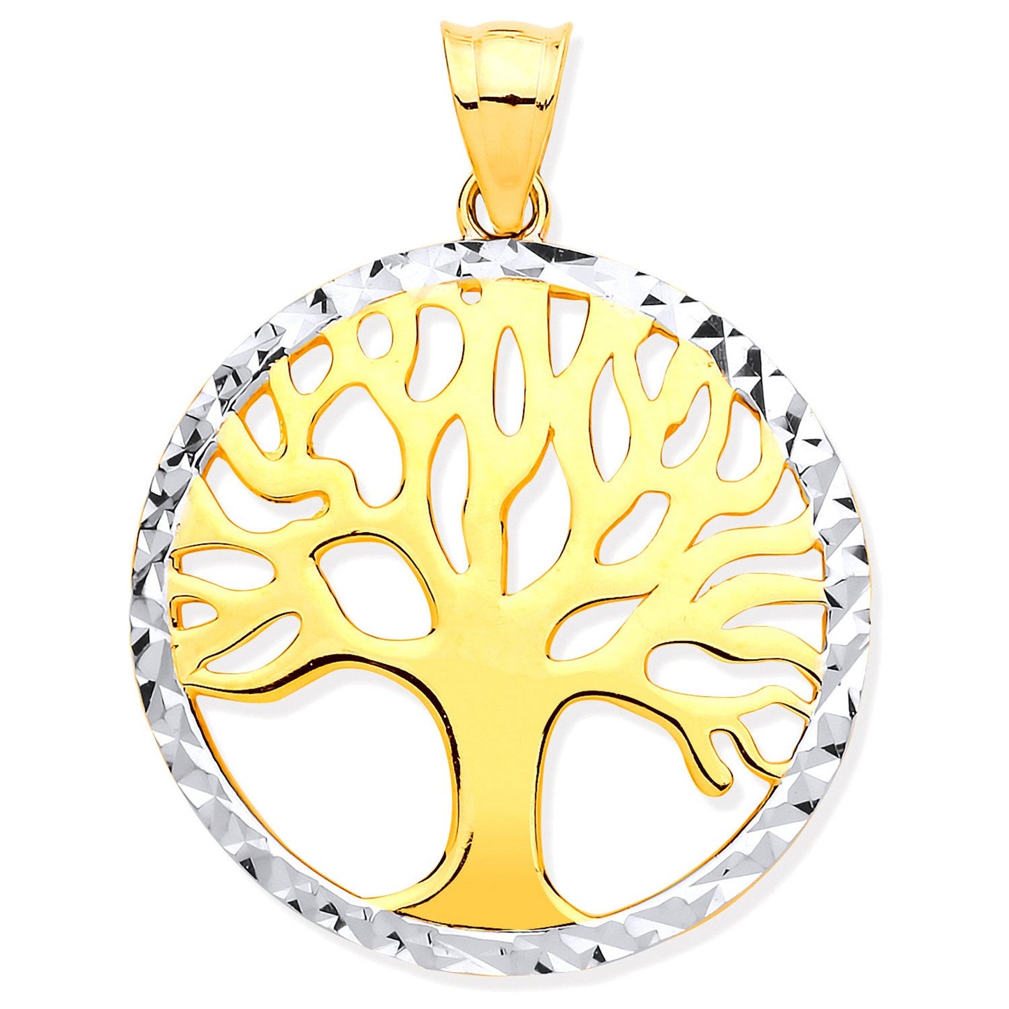 Yellow & White Gold Tree Of Life Pendant