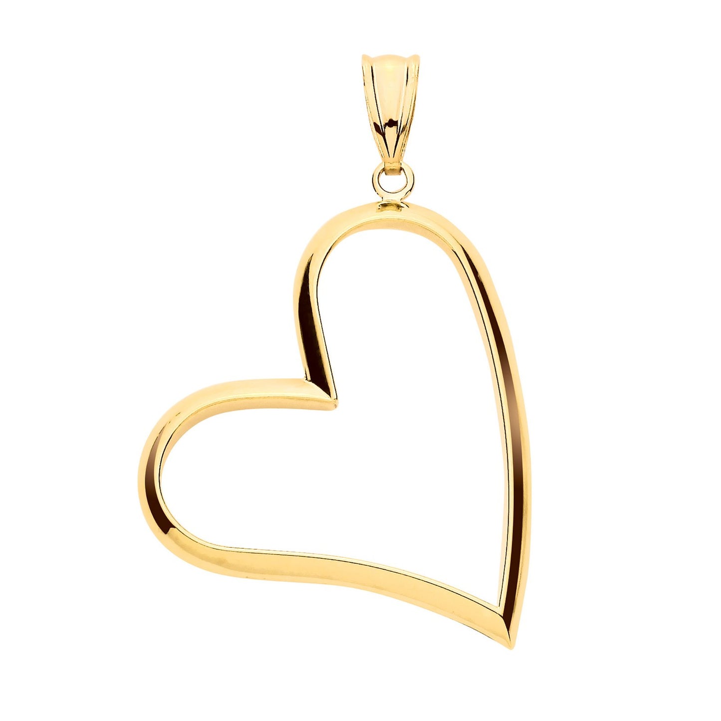 Yellow Gold Cut Out Heart Pendant