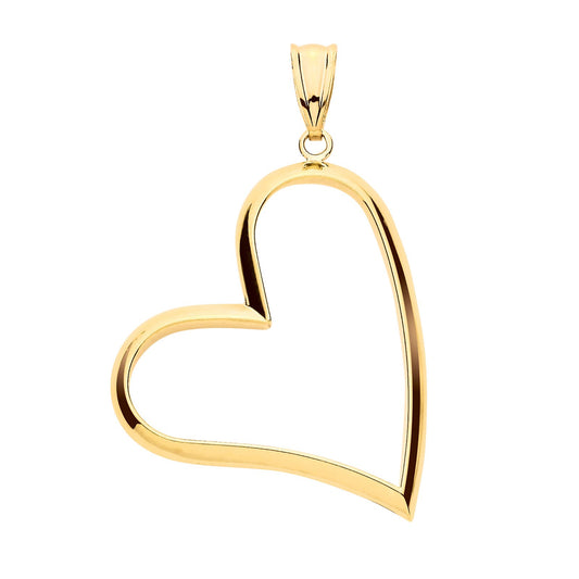 Yellow Gold Cut Out Heart Pendant